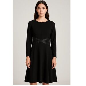 Akris Punto Bergdorf Goodman • Long Sleeve Fit and Flare Dress in Black